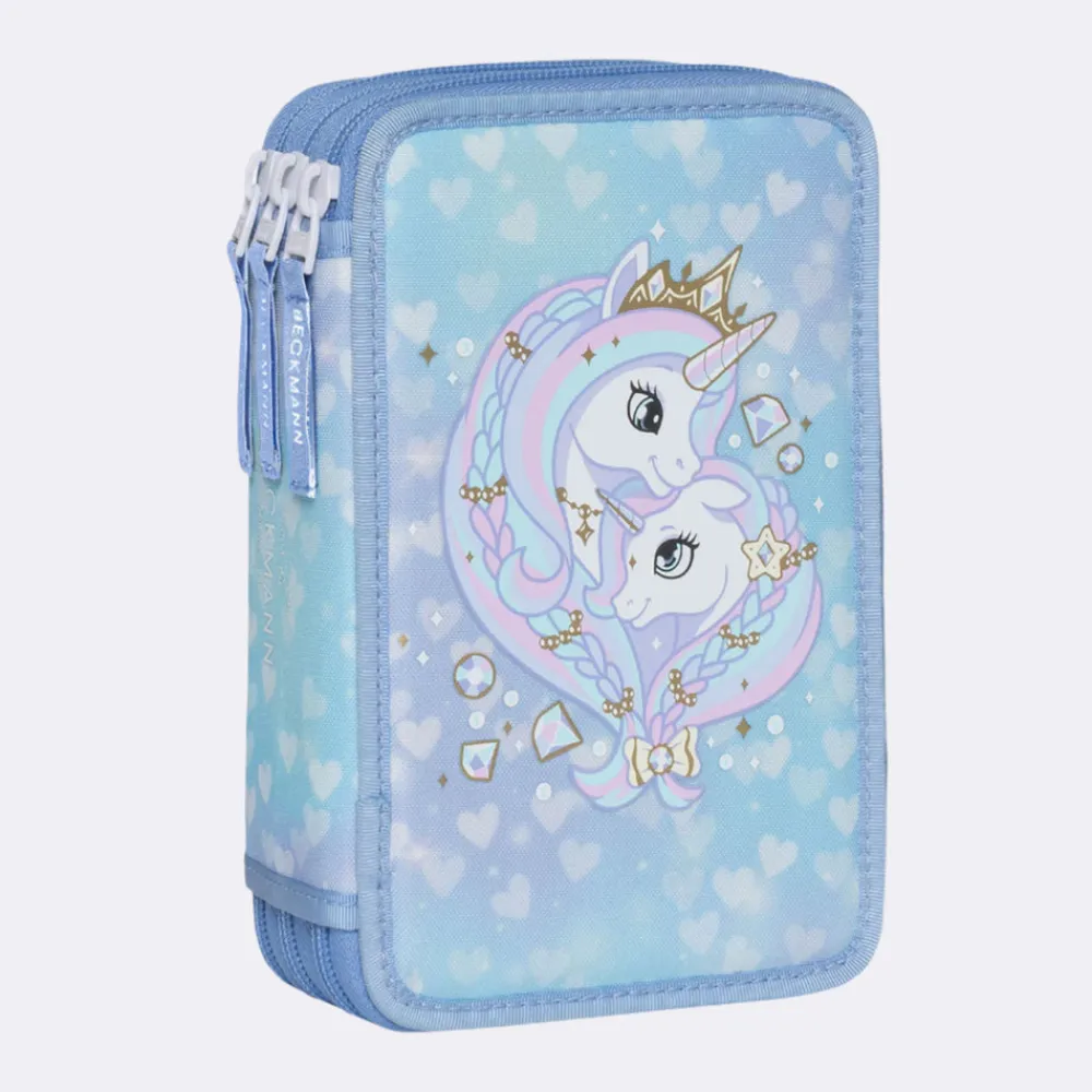 Fashion Trelags pennal med innhold, Unicorn Princess Ice Blue Pennal