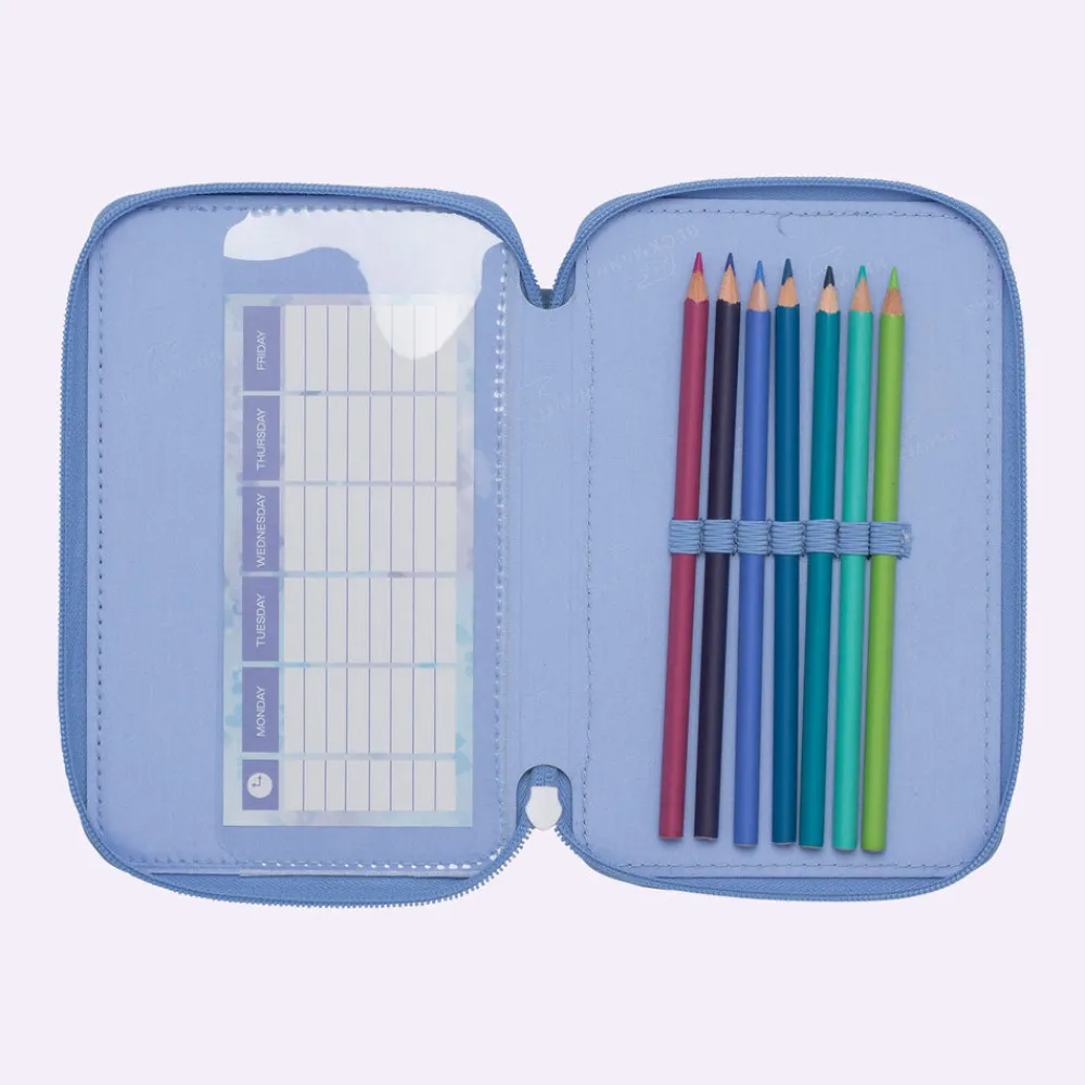 Fashion Trelags pennal med innhold, Unicorn Princess Ice Blue Pennal