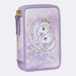 Hot Trelags pennal med innhold, Unicorn Princess Purple Pennal