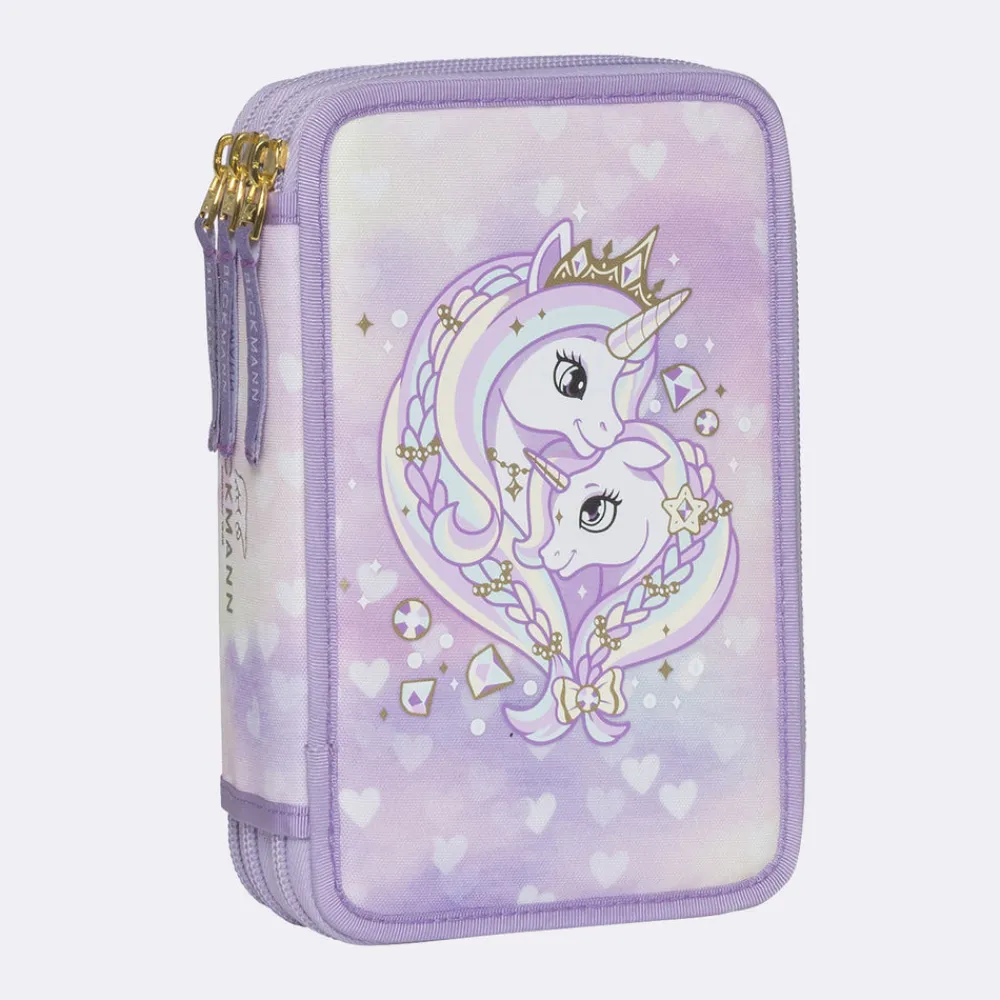 Hot Trelags pennal med innhold, Unicorn Princess Purple Pennal