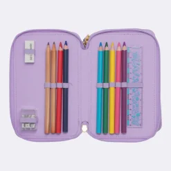 Hot Trelags pennal med innhold, Unicorn Princess Purple Pennal